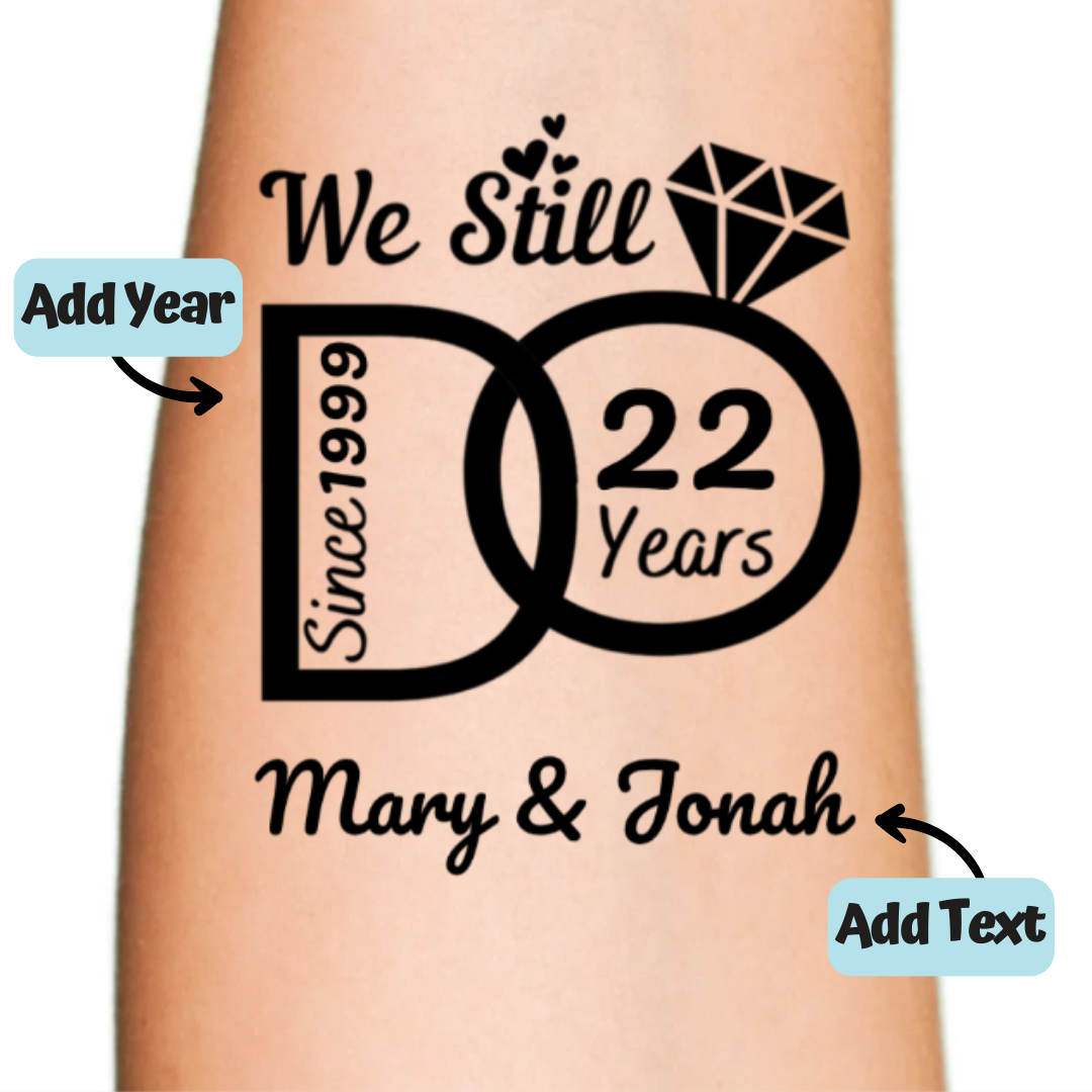 Anniversary Tattoos for Couples - Custom Temporary Anniversary Tattoos ...