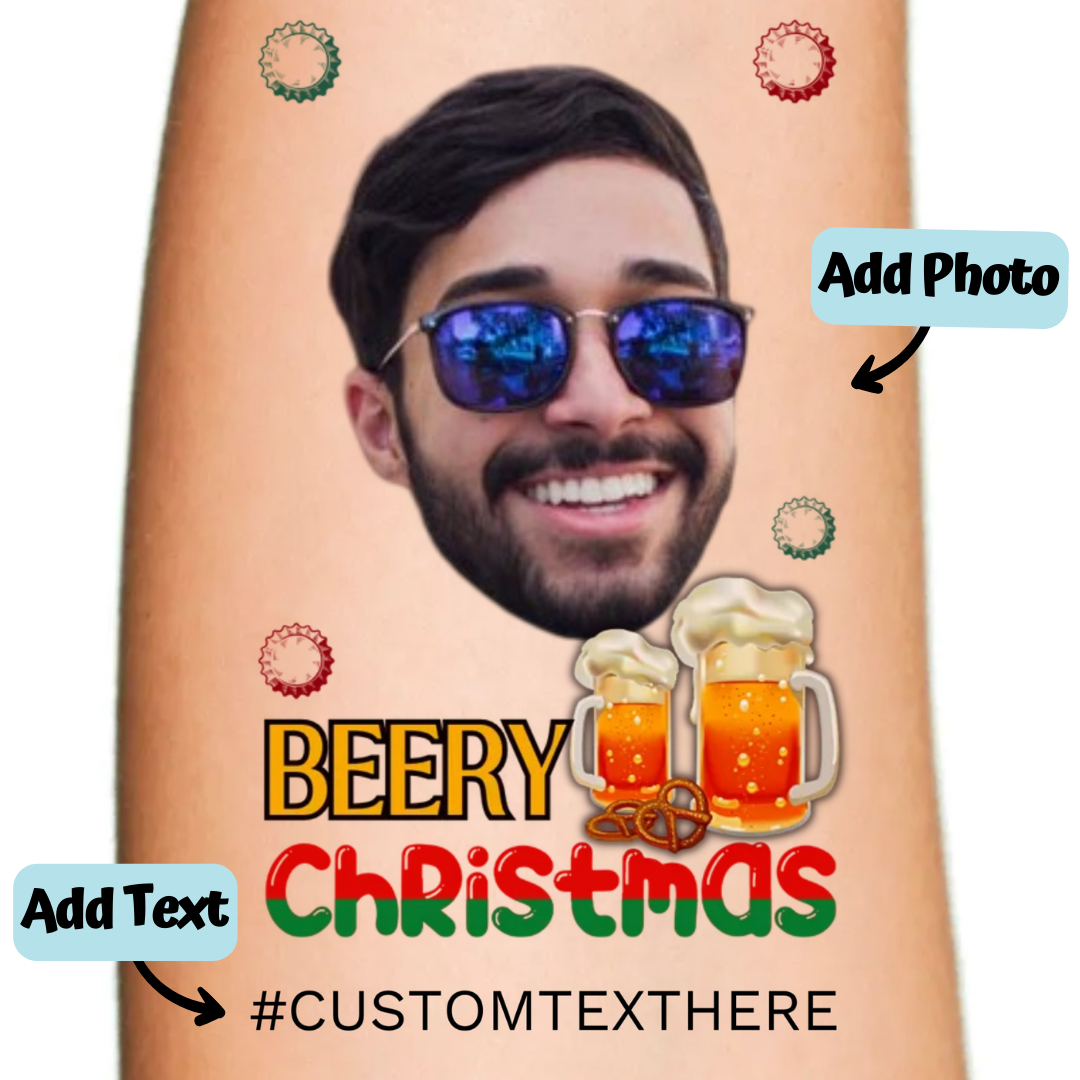 Beery Christmas Festive Temporary Tattoo Customize & Order! Inkbond