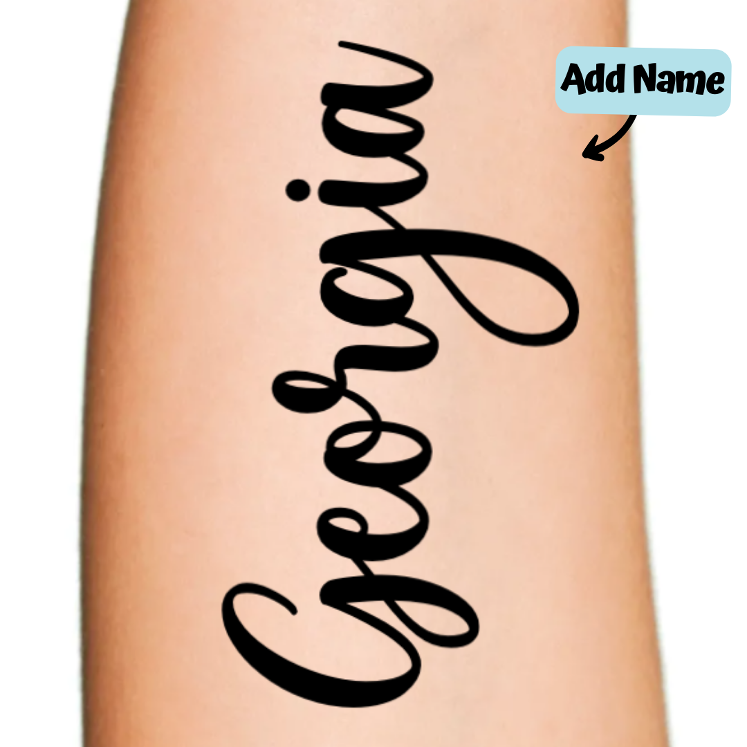 Custom Name Text Tattoo
