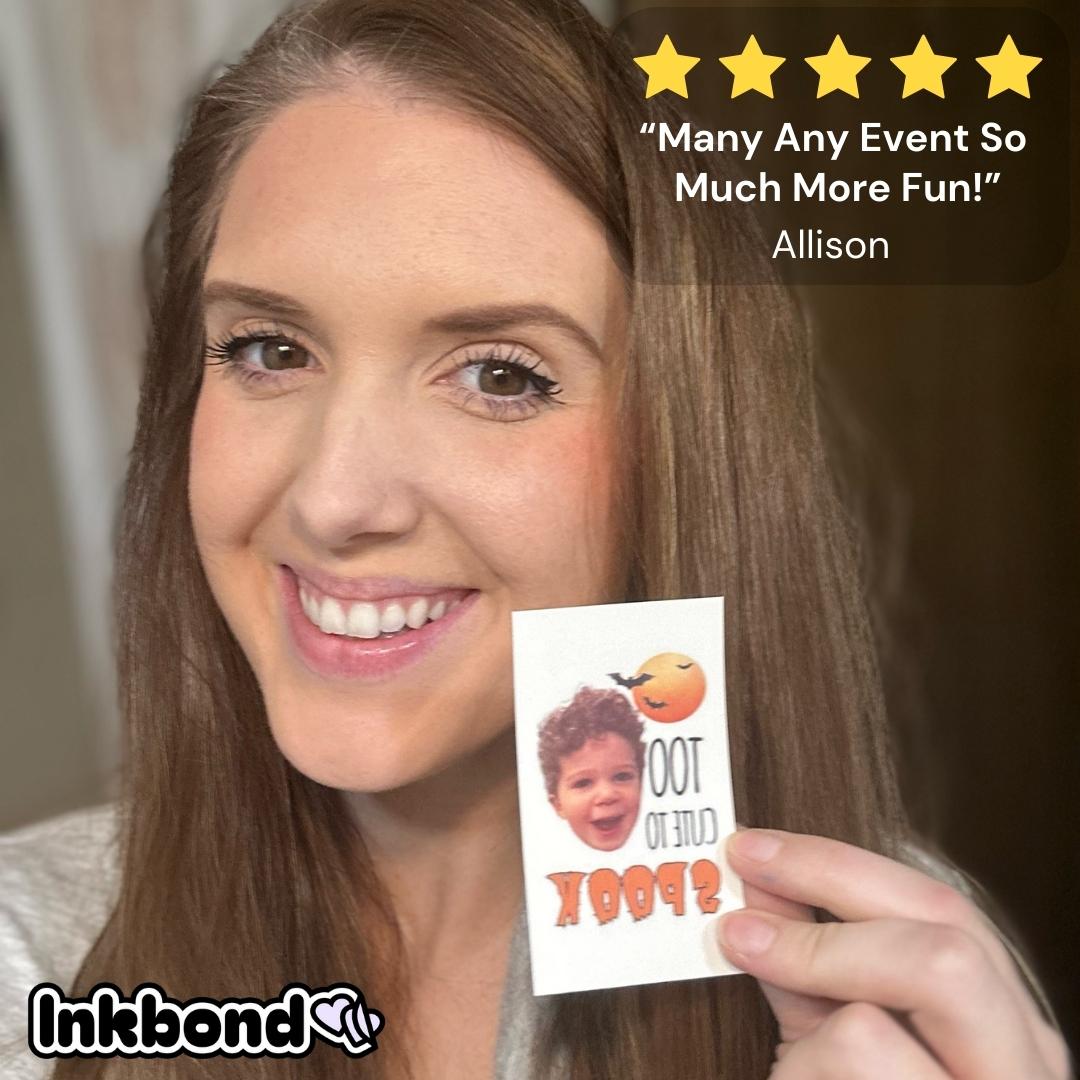 Face Cut-Out Photo with Text Temporary Tattoo
