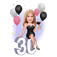 Caricature Birthday Tattoo - Custom Design