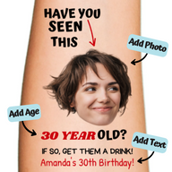 Have You Seen This Birthday Person Temporary Tattoo